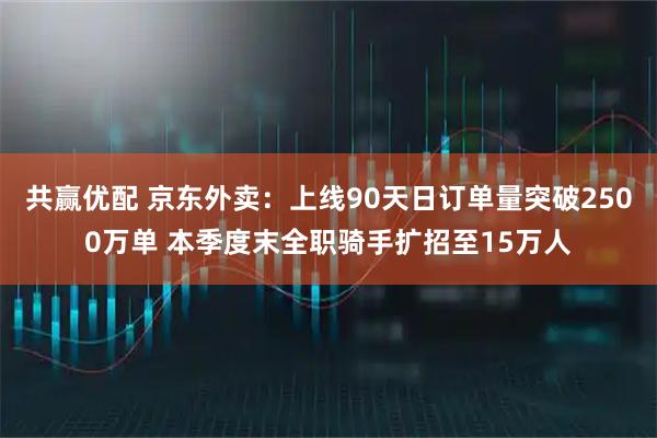 共赢优配 京东外卖：上线90天日订单量突破2500万单 本季度末全职骑手扩招至15万人