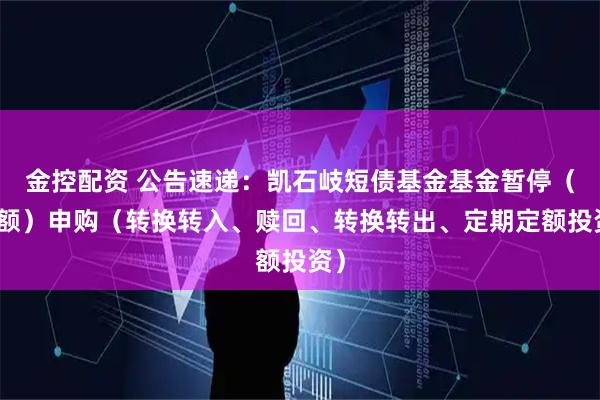 金控配资 公告速递：凯石岐短债基金基金暂停（大额）申购（转换转入、赎回、转换转出、定期定额投资）