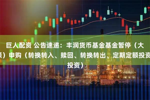 巨人配资 公告速递：丰润货币基金基金暂停（大额）申购（转换转入、赎回、转换转出、定期定额投资）